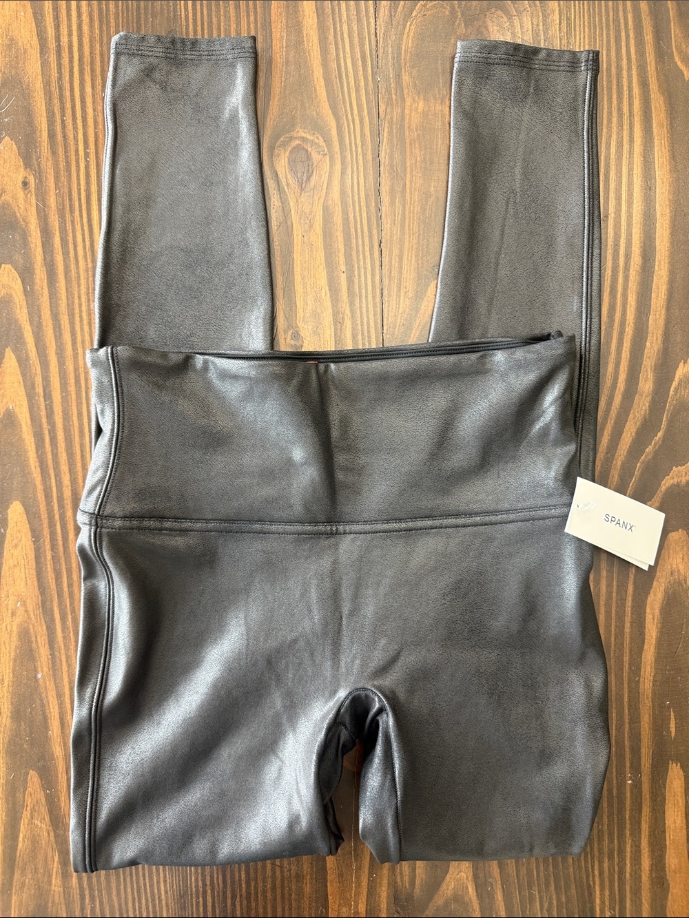 NWT SPANX Women’s Faux Leather Leggings Black Size Medium